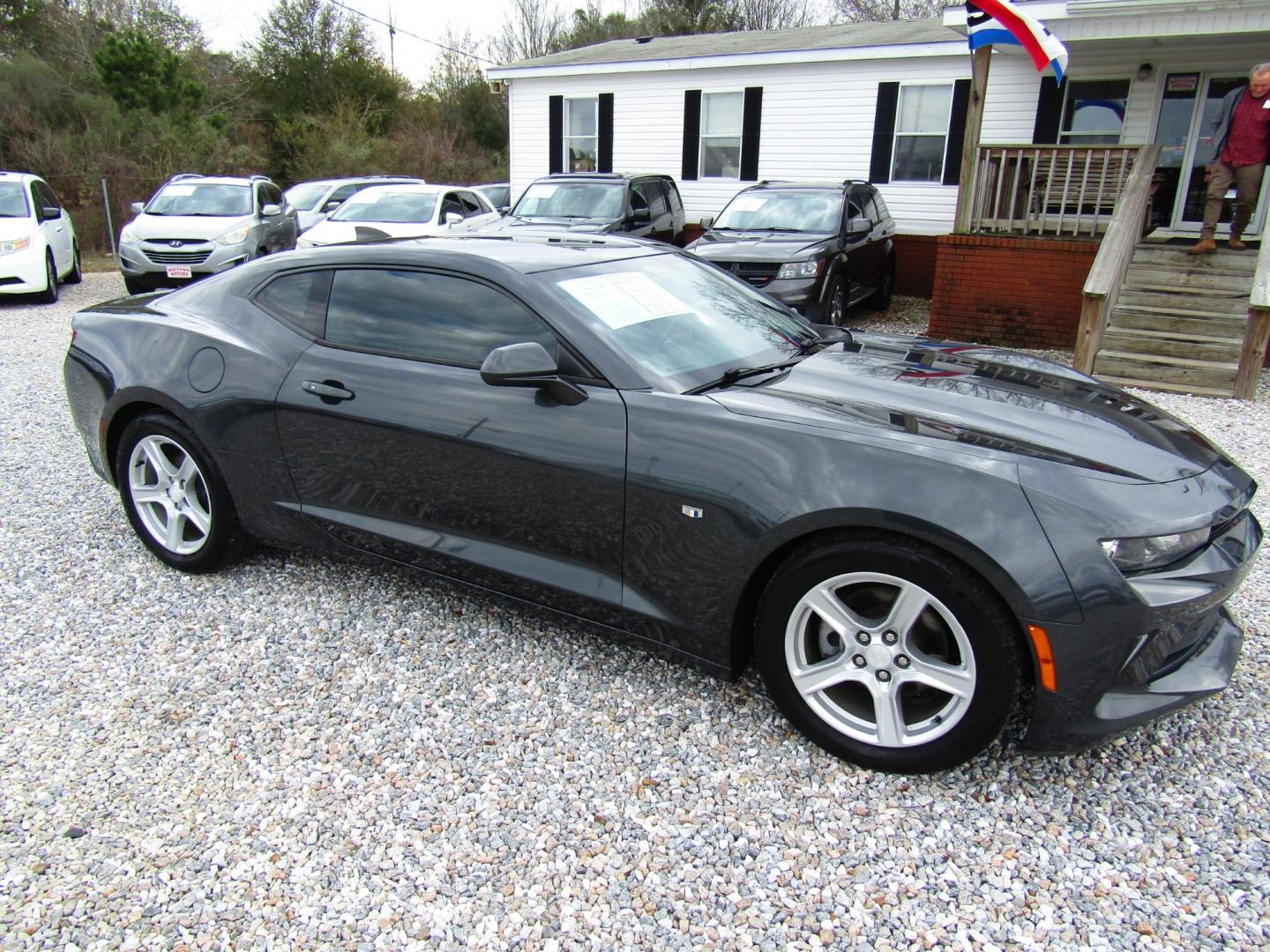 2017 Gray Chevrolet Camaro 1LT Coupe (1G1FB1RX6H0) with an 2.0L L4 DOHC 16V TURBO engine, Automatic transmission, located at 15016 S Hwy 231, Midland City, AL, 36350, (334) 983-3001, 31.306210, -85.495277 - Photo#0